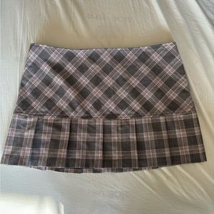 Pink & Grey Pleated Mini Skirt